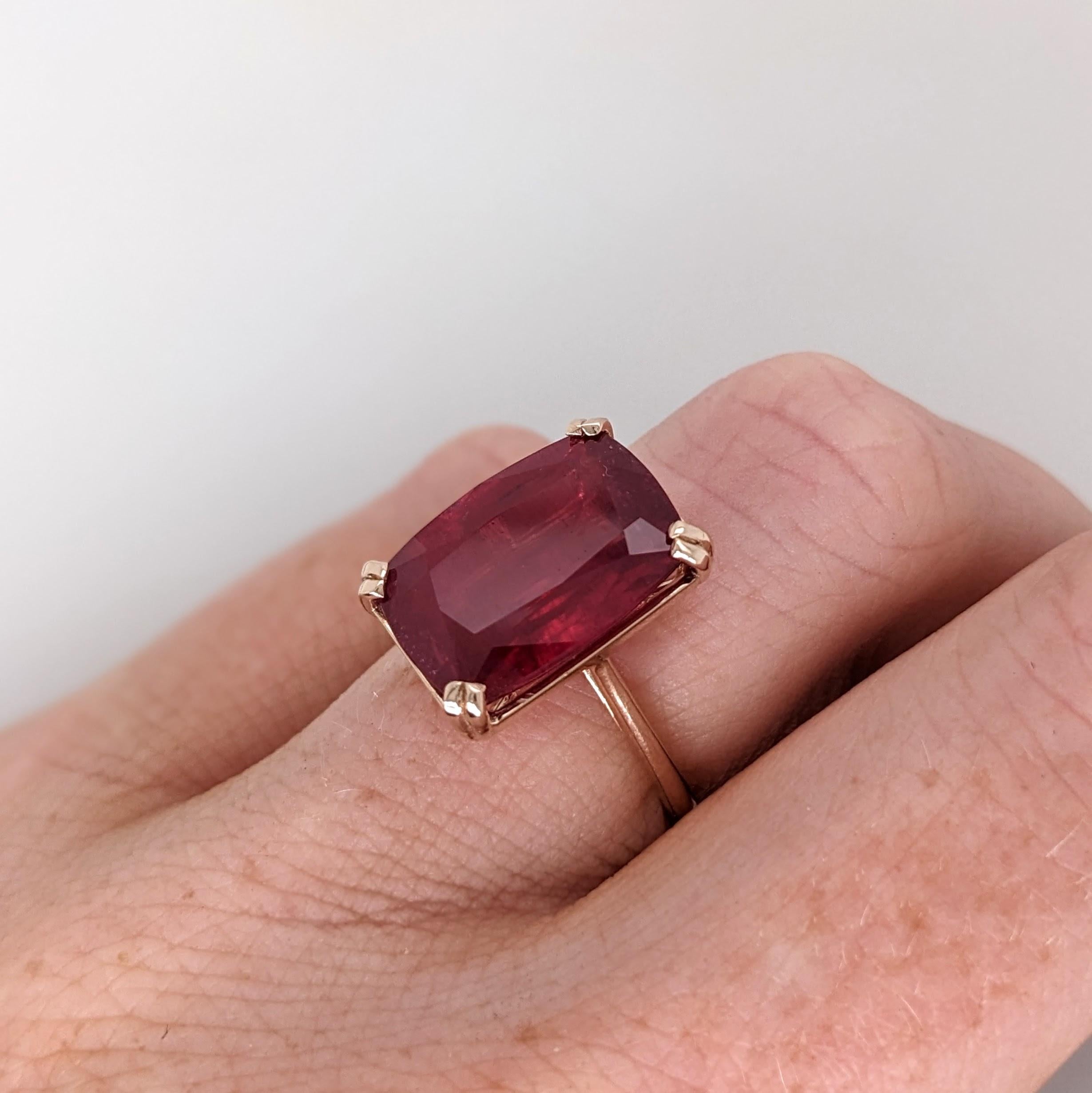 4.8ct Madagascar Ruby Solitaire Ring: Solid 14k Y… - image 3