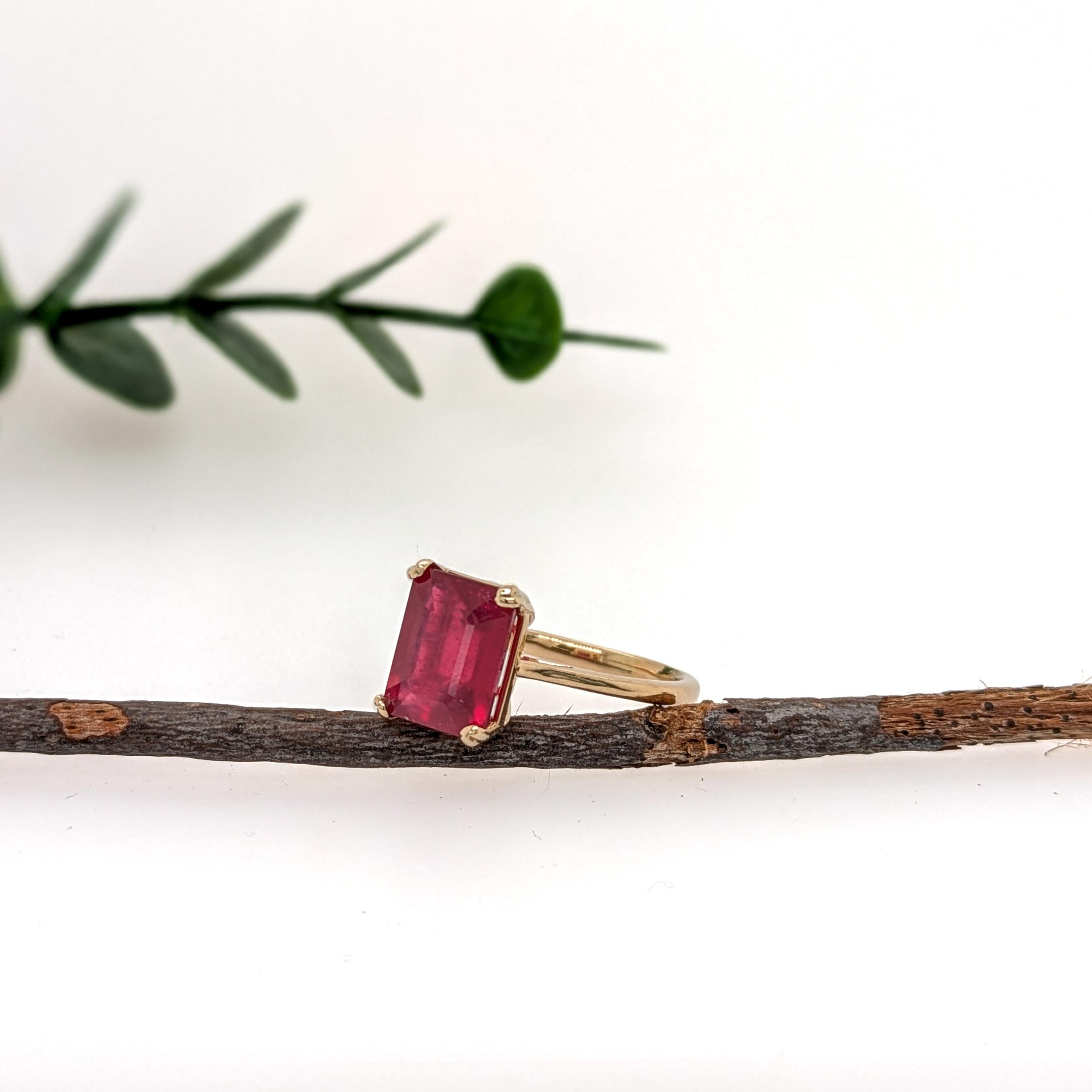 4.8ct Madagascar Ruby Solitaire Ring: Solid 14k Y… - image 4