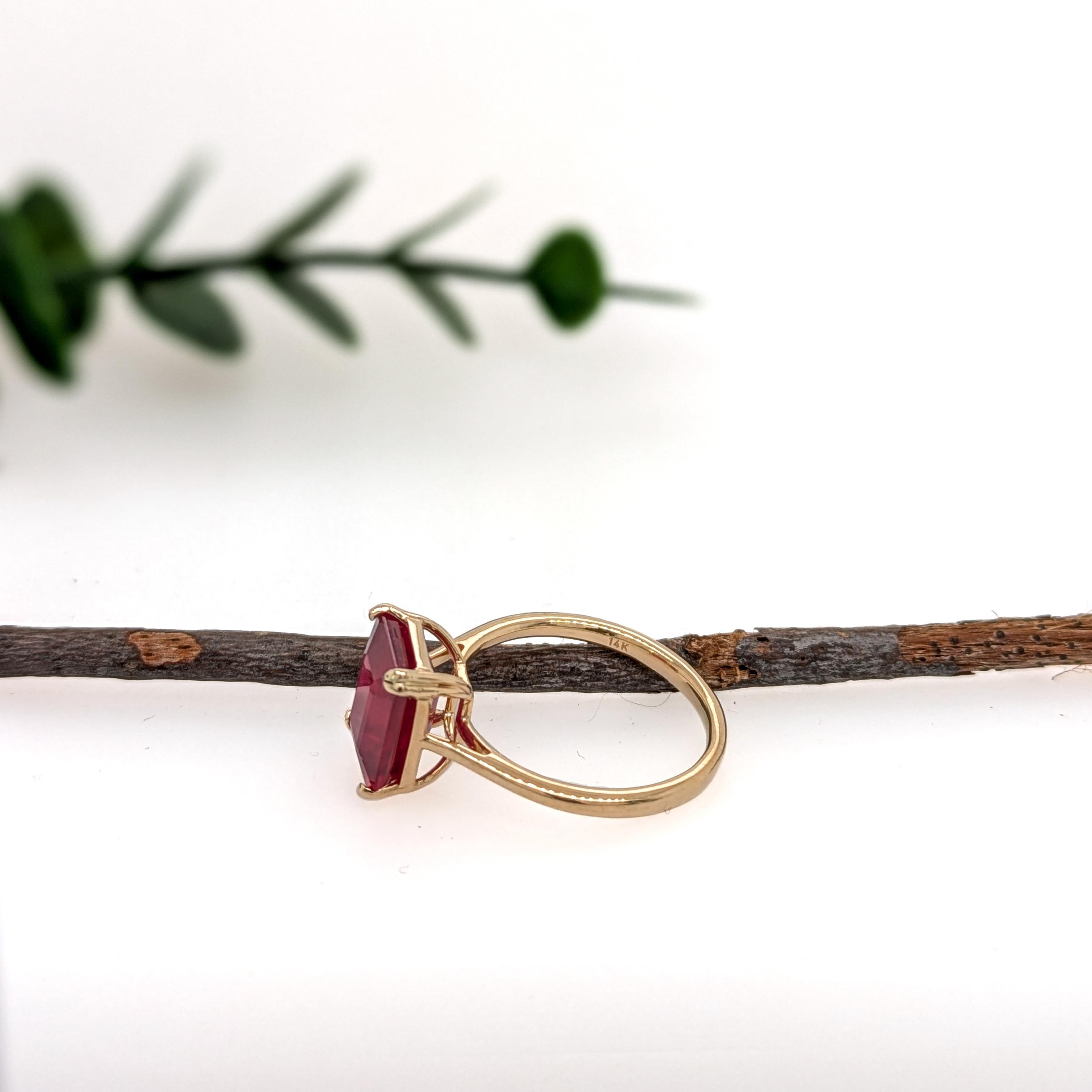 4.8ct Madagascar Ruby Solitaire Ring: Solid 14k Y… - image 5