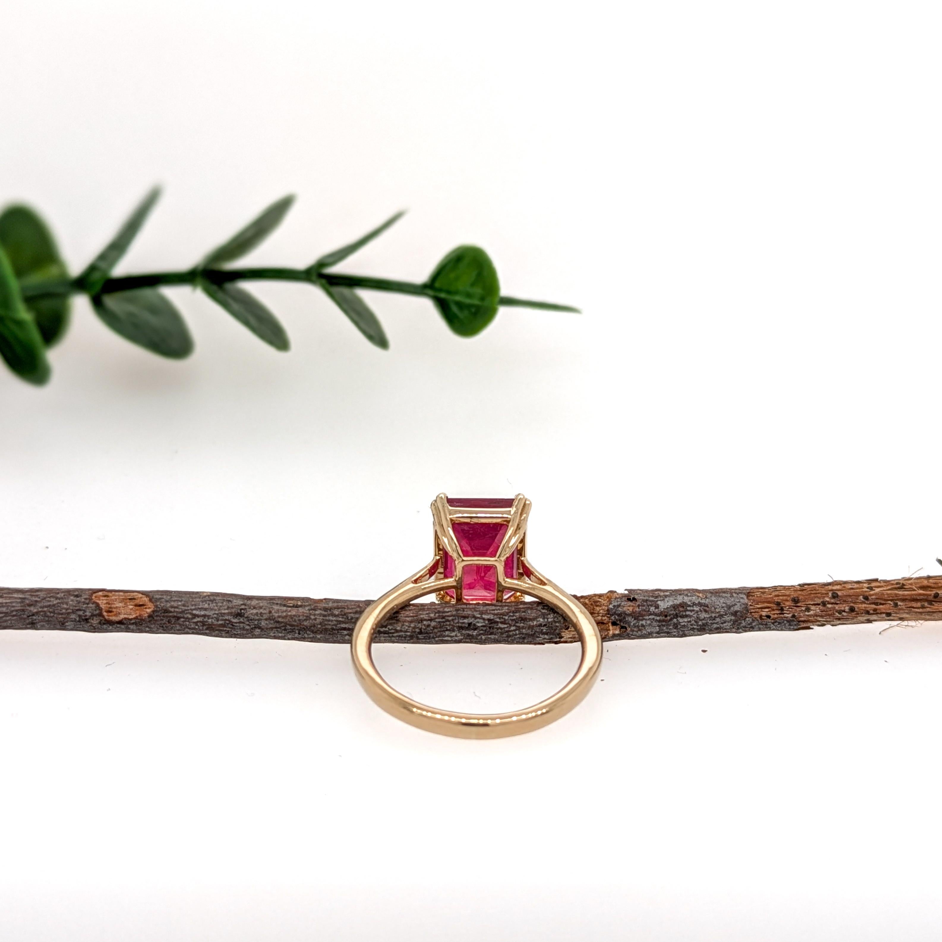 4.8ct Madagascar Ruby Solitaire Ring: Solid 14k Y… - image 6