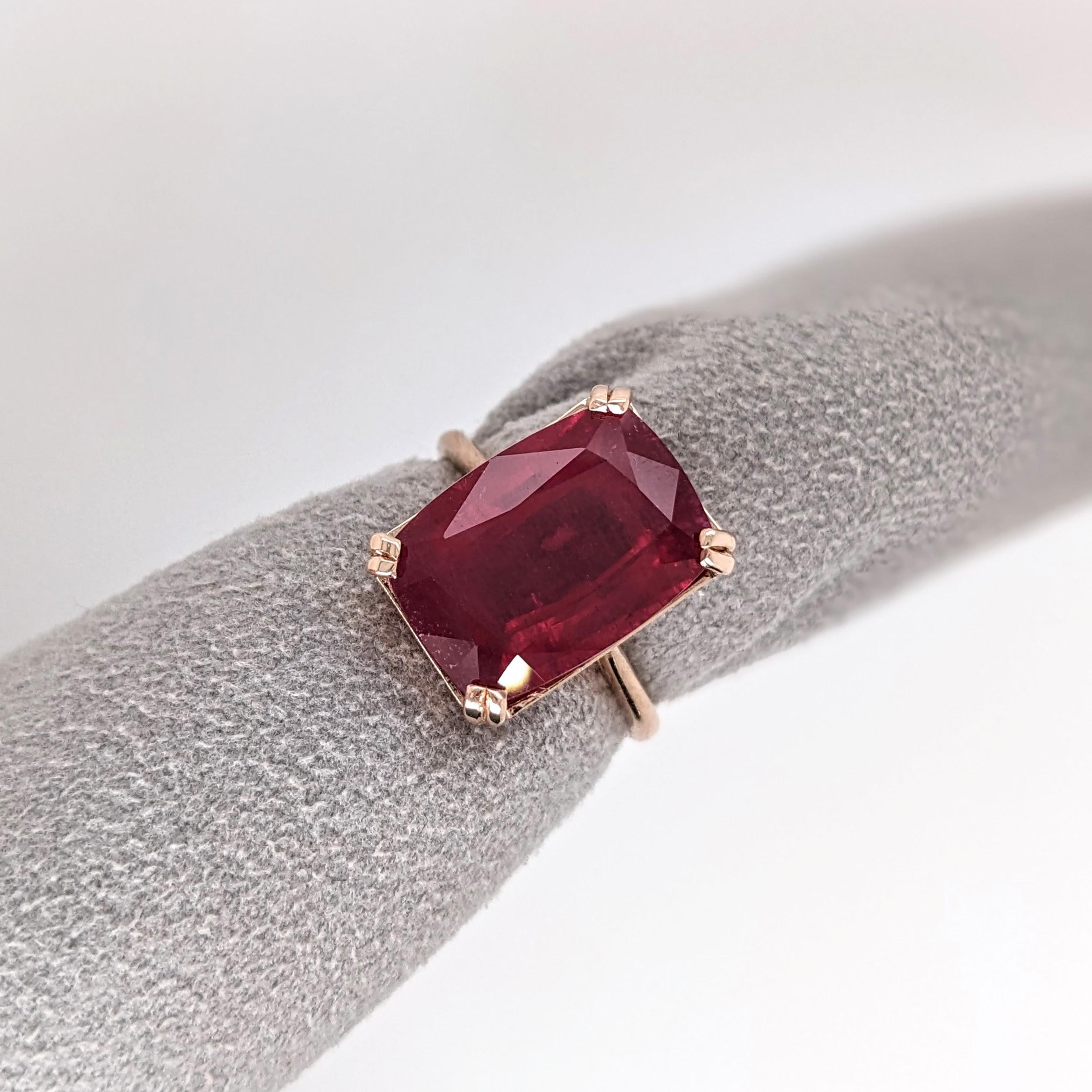 4.8ct Madagascar Ruby Solitaire Ring: Solid 14k Y… - image 9