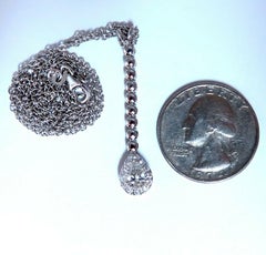 .48ct Natural Pear Diamonds Drop Pendant Necklace 14kt Dangle*