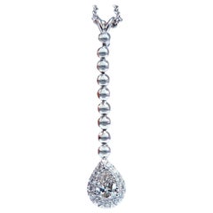 .48ct Natural Pear Diamonds Drop Pendant Necklace 14kt Dangle*