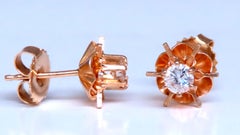 Pendientes de tulipán vintage con diamantes redondos naturales de 0,48 ct, 14 kt, 12485*