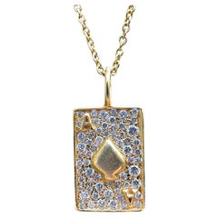 .48cts Diamonds and 18kt Gold Ace of Spades Necklace by Lauren Harper