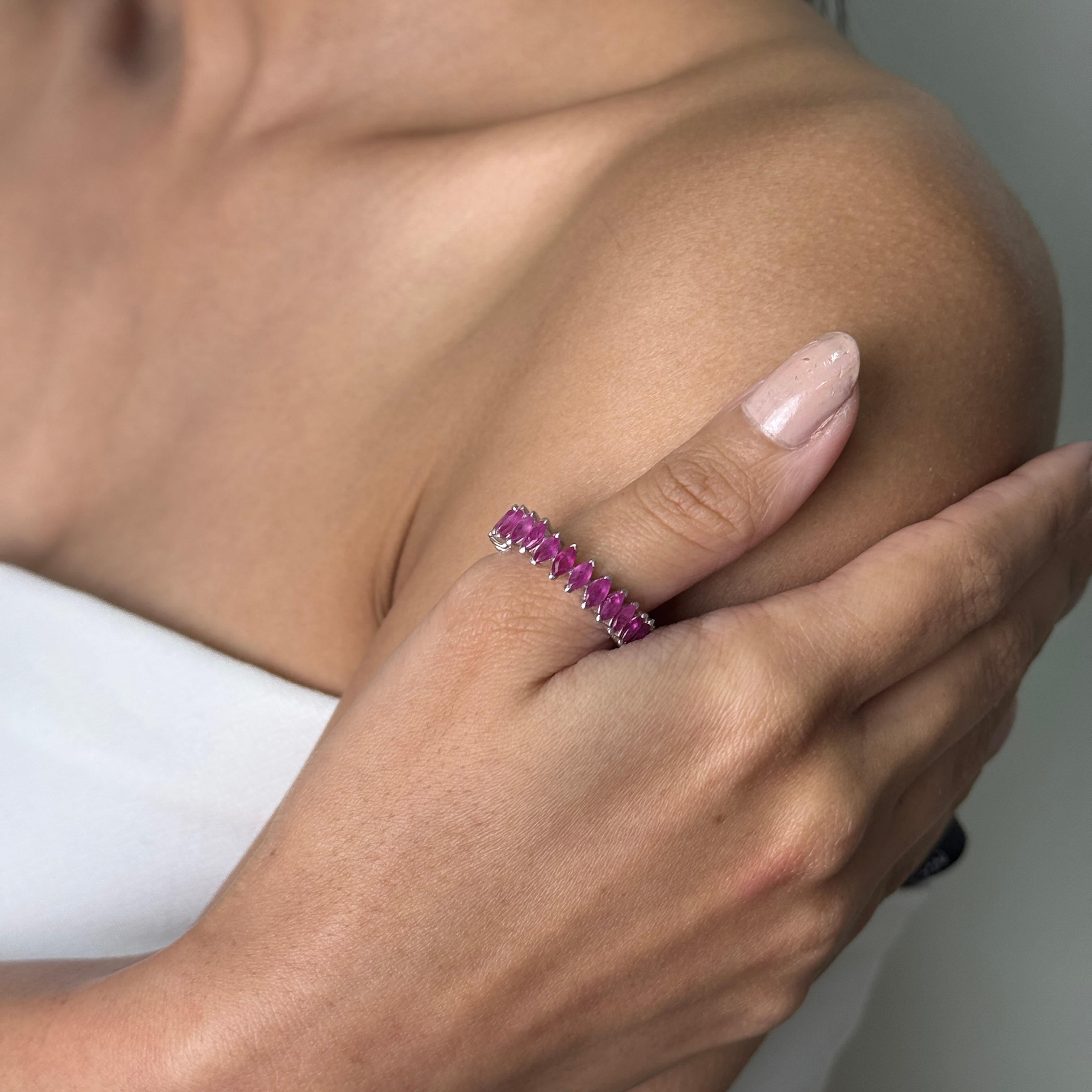 4.8cts Ruby Infinity Ring Ruby Eternity Band In S… - image 10