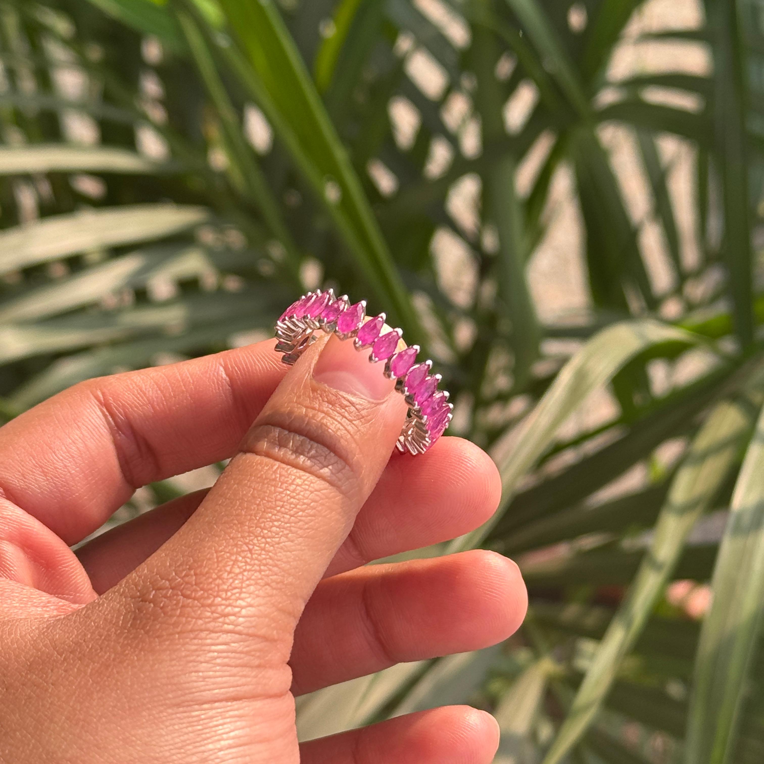 4.8cts Ruby Infinity Ring Ruby Eternity Band In S… - image 12