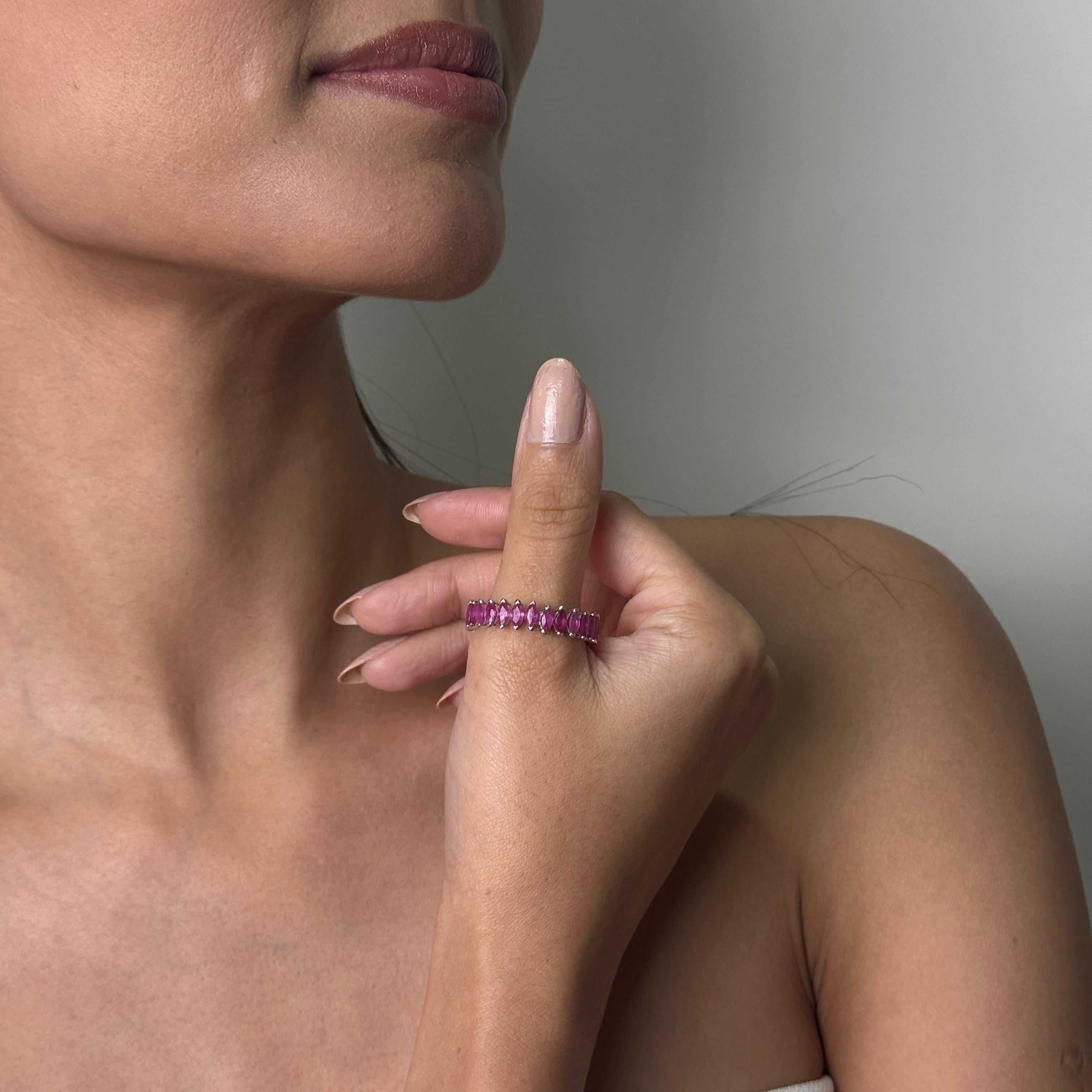 4.8cts Ruby Infinity Ring Ruby Eternity Band In S… - image 2