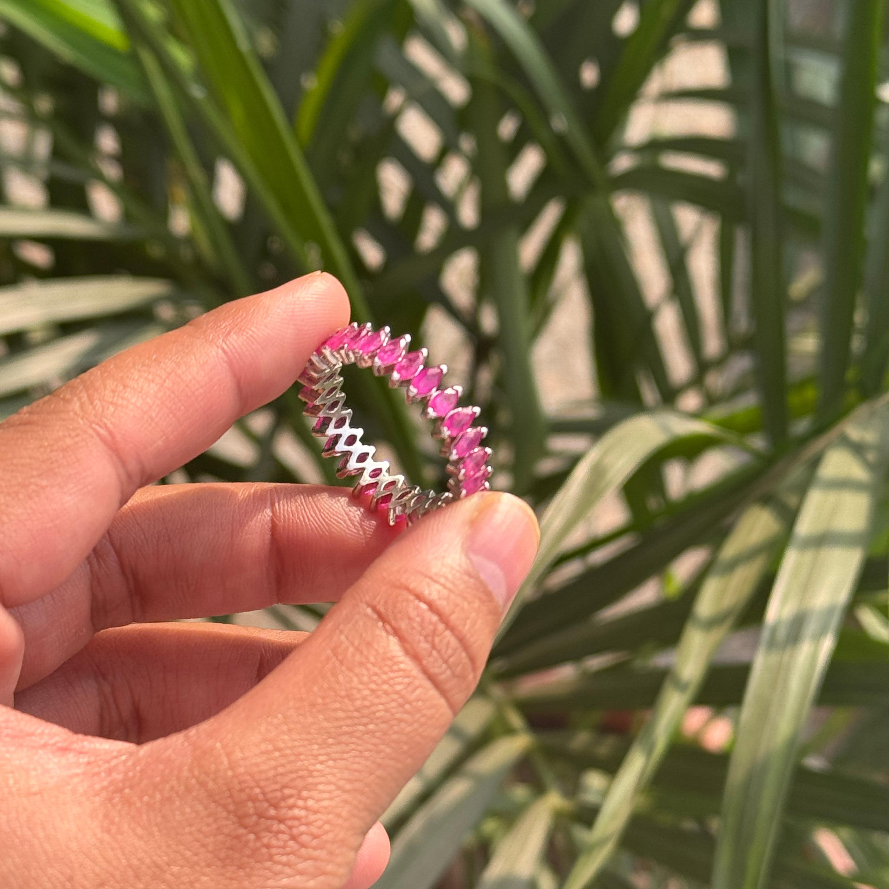 4.8cts Ruby Infinity Ring Ruby Eternity Band In S… - image 4