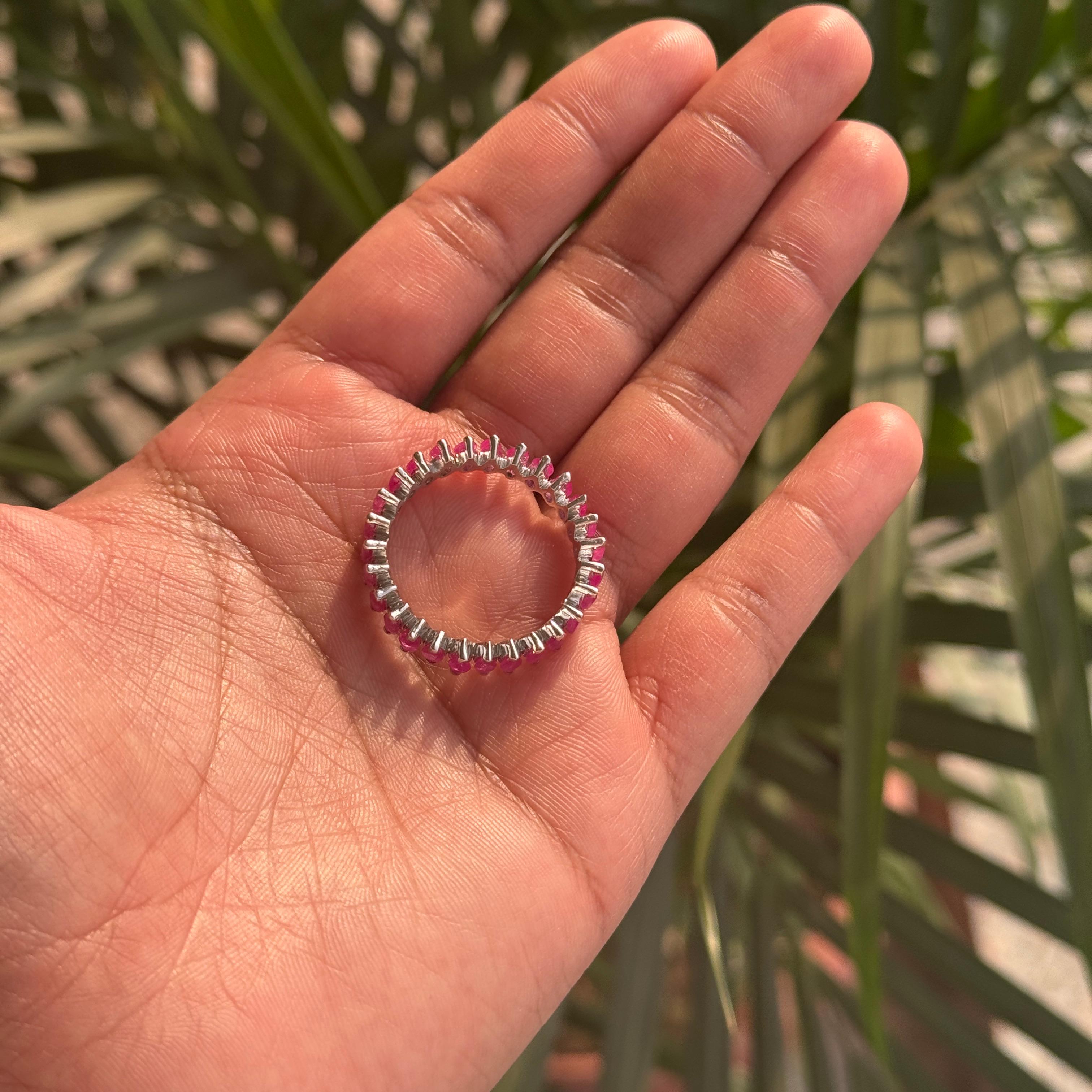 4.8cts Ruby Infinity Ring Ruby Eternity Band In S… - image 8