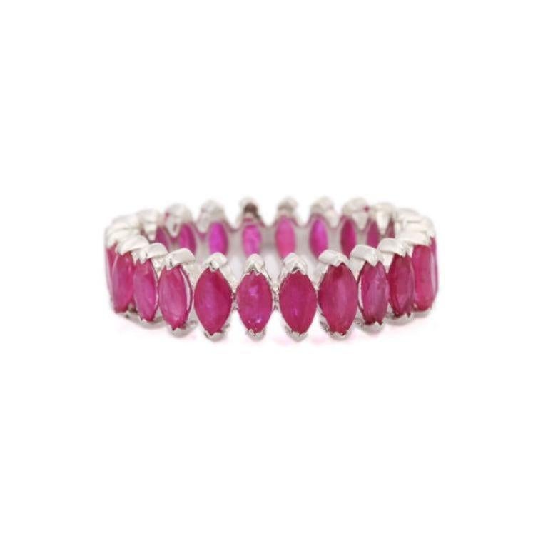En venta: Anillo Infinito de Rubí de 4,8cts Anillo Eterno de Rubí en Joyería de Plata para Regalo de Mamá  6