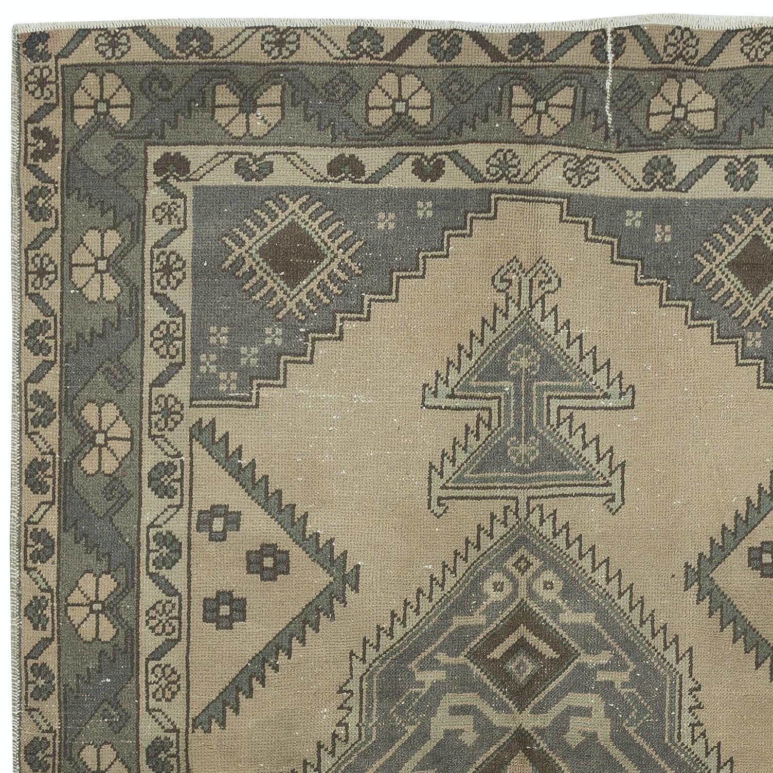 4.8x10.5 Ft Vintage handgefertigten türkischen Teppich für Land und Bauernhaus Dekor (Handgeknüpft) im Angebot