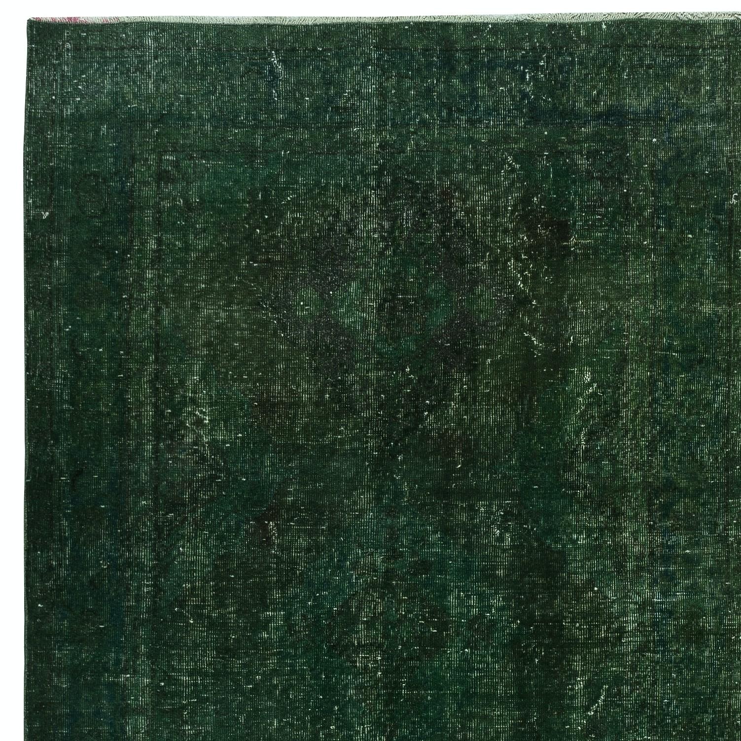 4.8x12 Ft Grüner Läufer für den Flur. Küchenteppich. Handgefertigter Corridor-Teppich. Treppenteppich (Türkisch) im Angebot