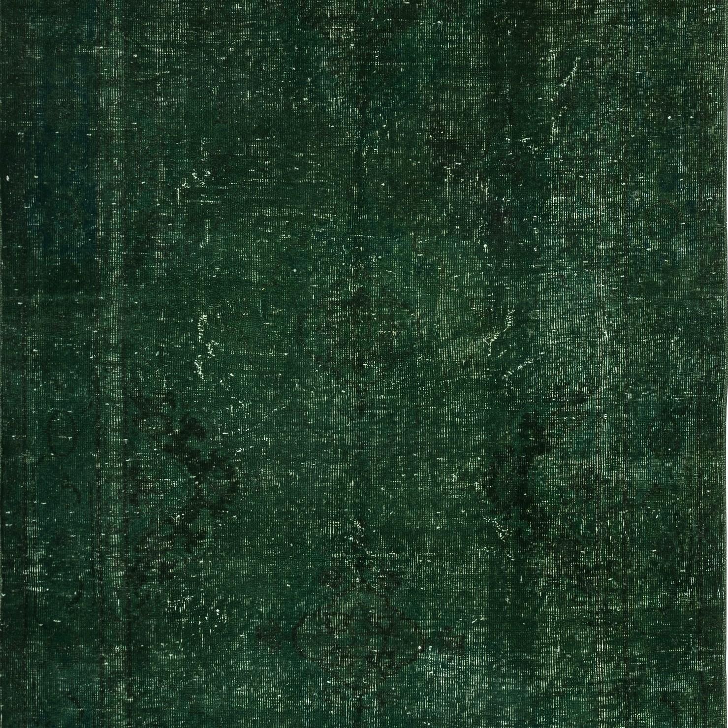 4.8x12 Ft Grüner Läufer für den Flur. Küchenteppich. Handgefertigter Corridor-Teppich. Treppenteppich (Handgeknüpft) im Angebot