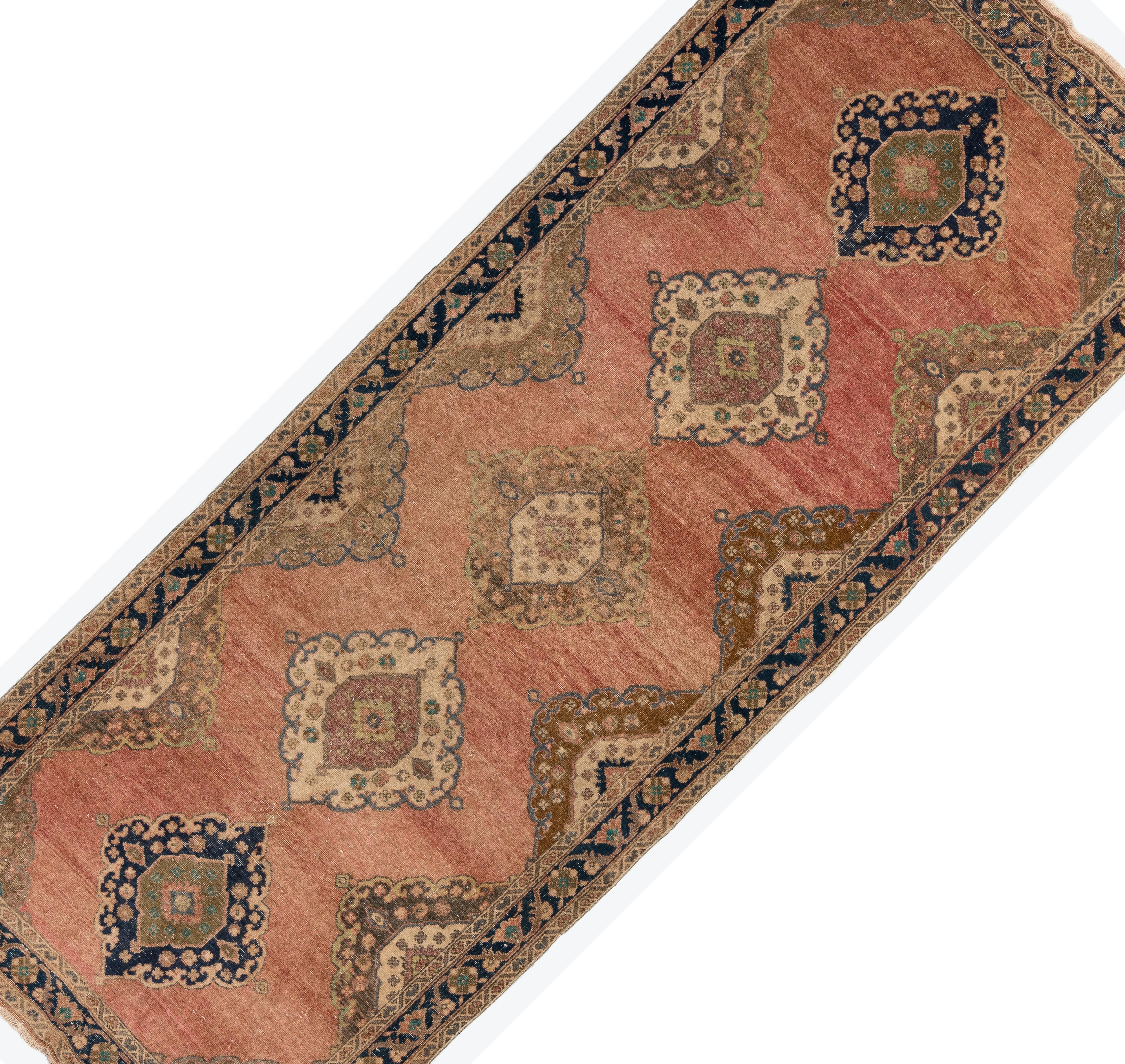 Alfombra Turca Vintage Anudada a Mano, 4,8x12 Pies, Alfombra Tradicional de Lana para Pasillo en Bueno estado para la venta en Spring Valley, NY