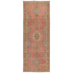 4,8x12.7 Ft Vintage Handgeknüpfter Vintage-Läufer aus anatolischer Wolle für traditionelle Inneneinrichtung