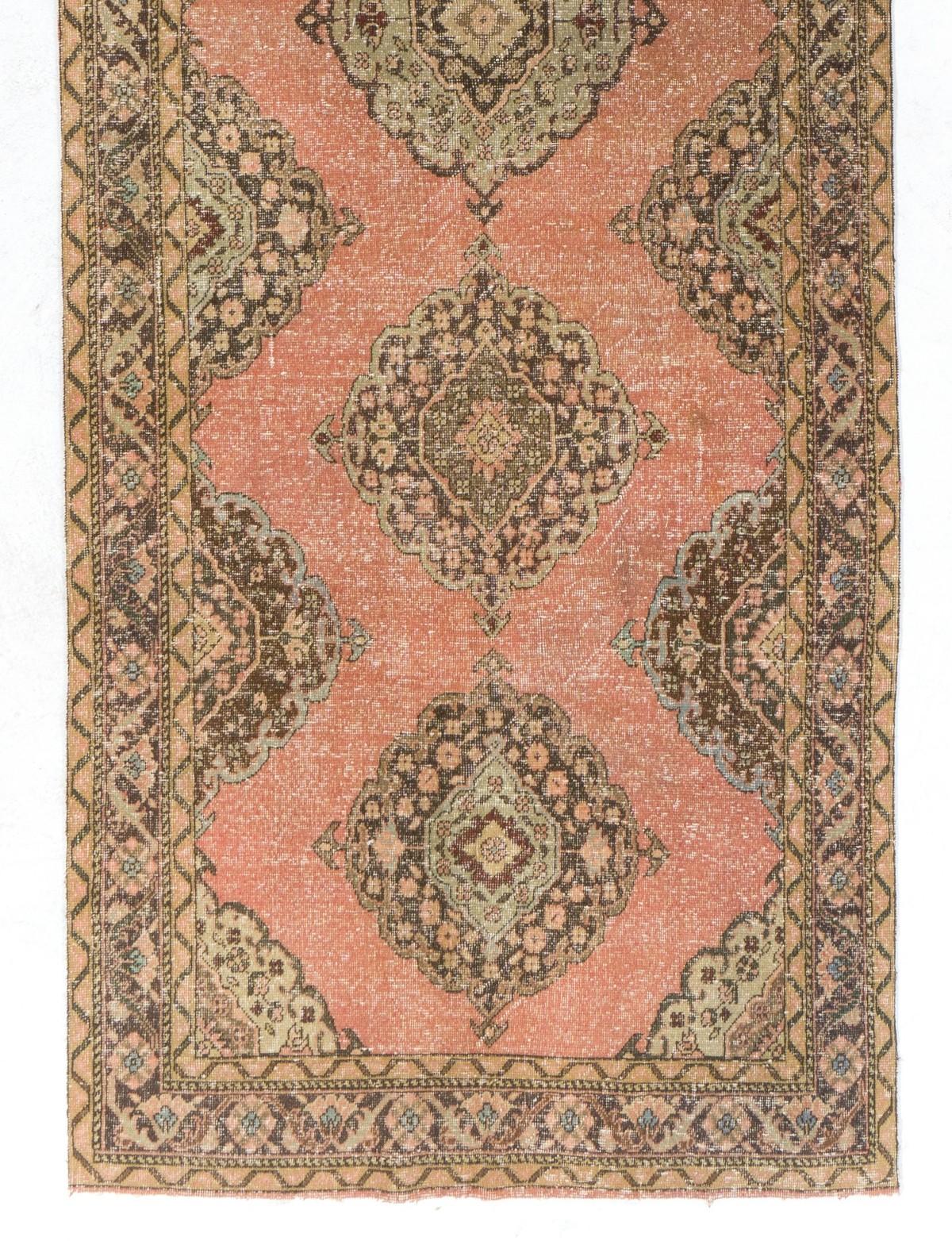 Tribal 4.8x13.5 Ft Mid-20th Century Hand Knotted Anatolian Runner Rug for Hallway Decor For Sale