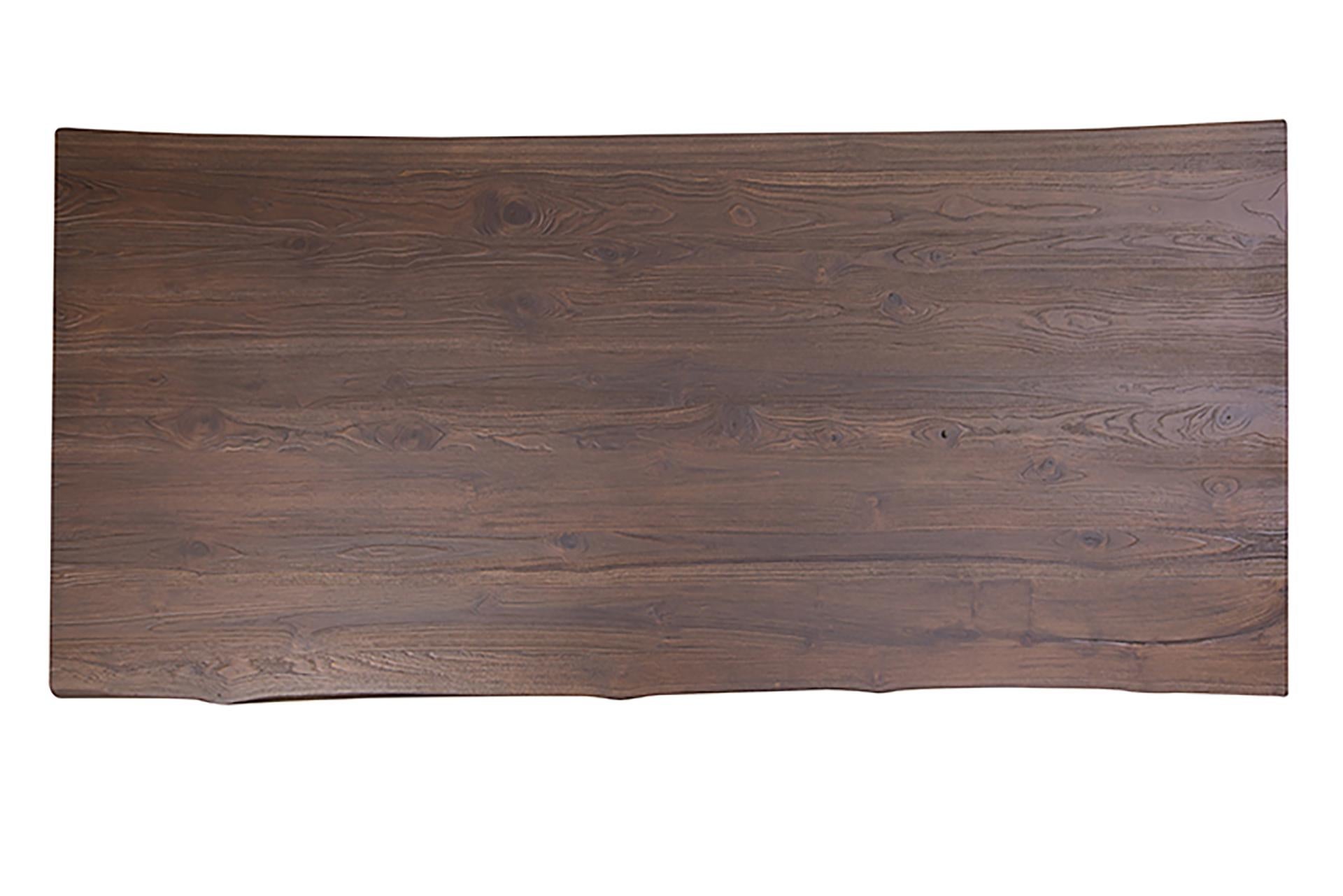 Bring a sense of organic elegance into your home with this gorgeous solid teak coffee table.  Sandblasted in a cocoa finish, this table is 100% hand-crafted solid teak with live edges along the length of the table.  The top sits beautifully on a