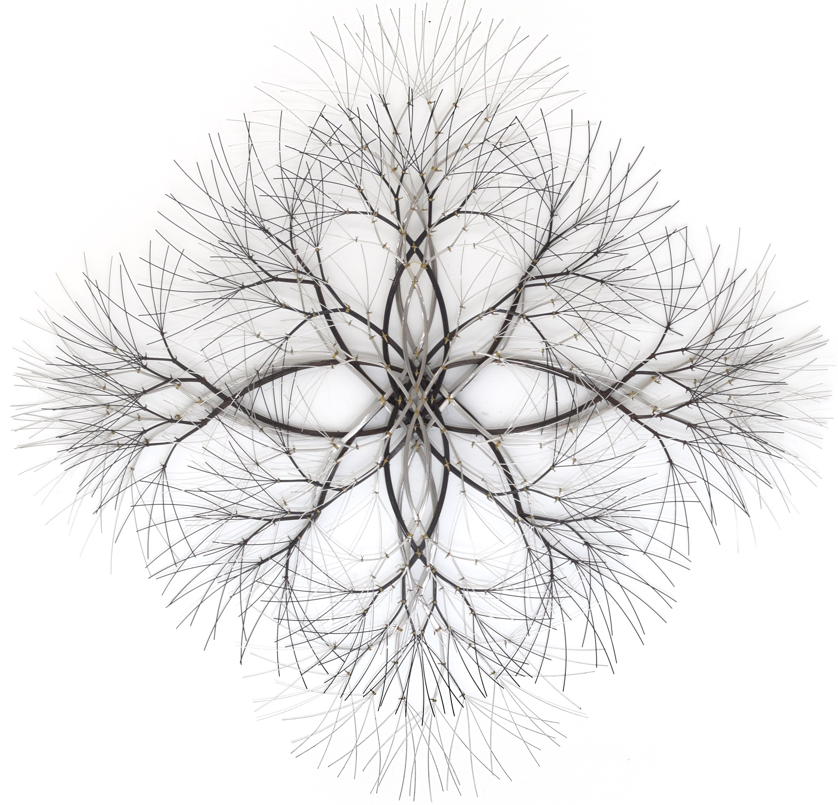 48"x48" Metal Wall Sculpture in Stainless and Bronze #778
