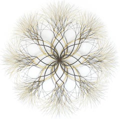 Sculpture murale en métal 48 "x48" en acier inoxydable, bronze et laiton #763