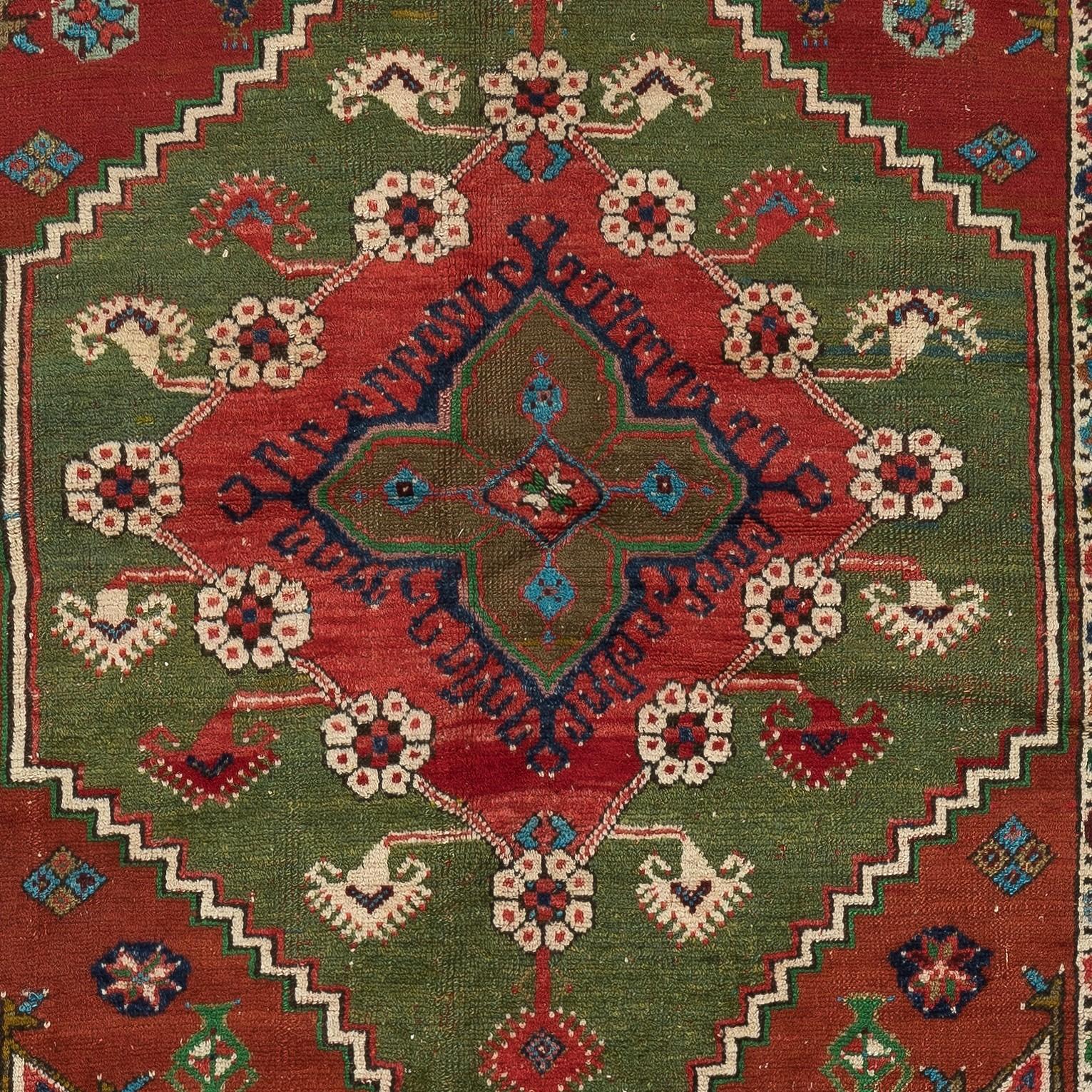 Hand-Knotted 4.8x6 Ft Antique Dazkiri Rug, West Central Anatolia, Ca 1920 For Sale