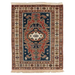 4.8x6 Ft handgefertigte Vintage türkischen Dorf Teppich, 100% Wolle, One of a Kind Carpet