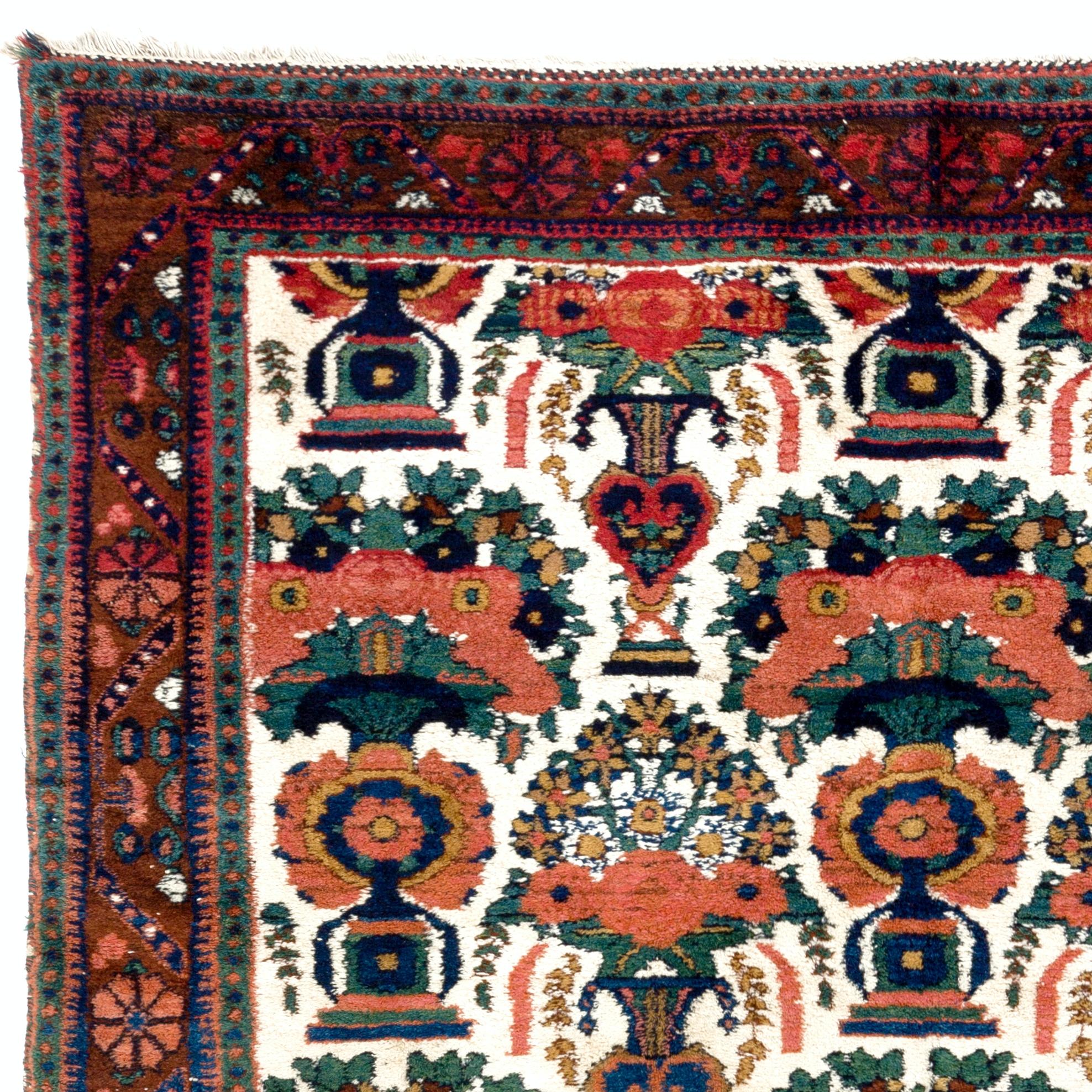Hand-Knotted 4.8x6.3 ft Antique Persian Tribal Afshar Rug, Excellent Original Condition For Sale