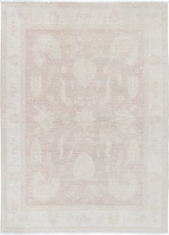 4.8x6.6 ft 100% Wool Hand Knotted Soft-Toned Turkish Area Rug for Living Room