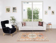 4.8x6.6 Ft Tri-Medallion Modern Turkish Wool Area Rug for Office & Home Decor