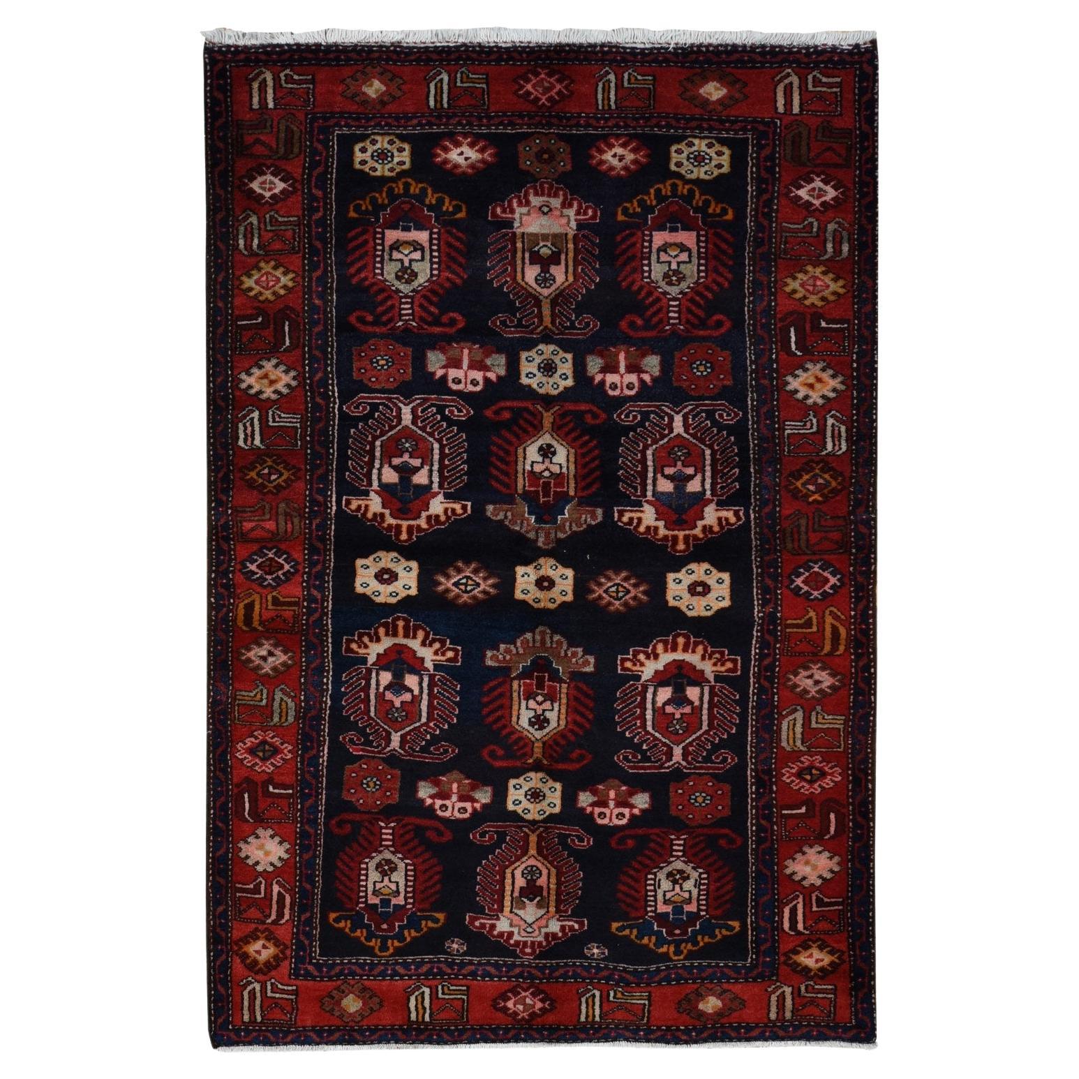 4'8 "x7' Barn Red Persian Malayer Tappeto orientale in pura lana annodato a mano in vendita