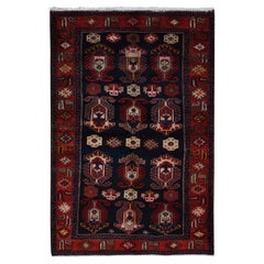 4'8"x7' Barn Red Persian Malayer Hand Knotted Pure Wool Oriental Rug
