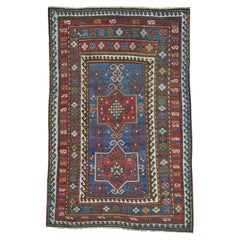 4'8"x7'2" Denim Blue Antique Caucasian Karachopf Exc Cond Hand Knotted Rug