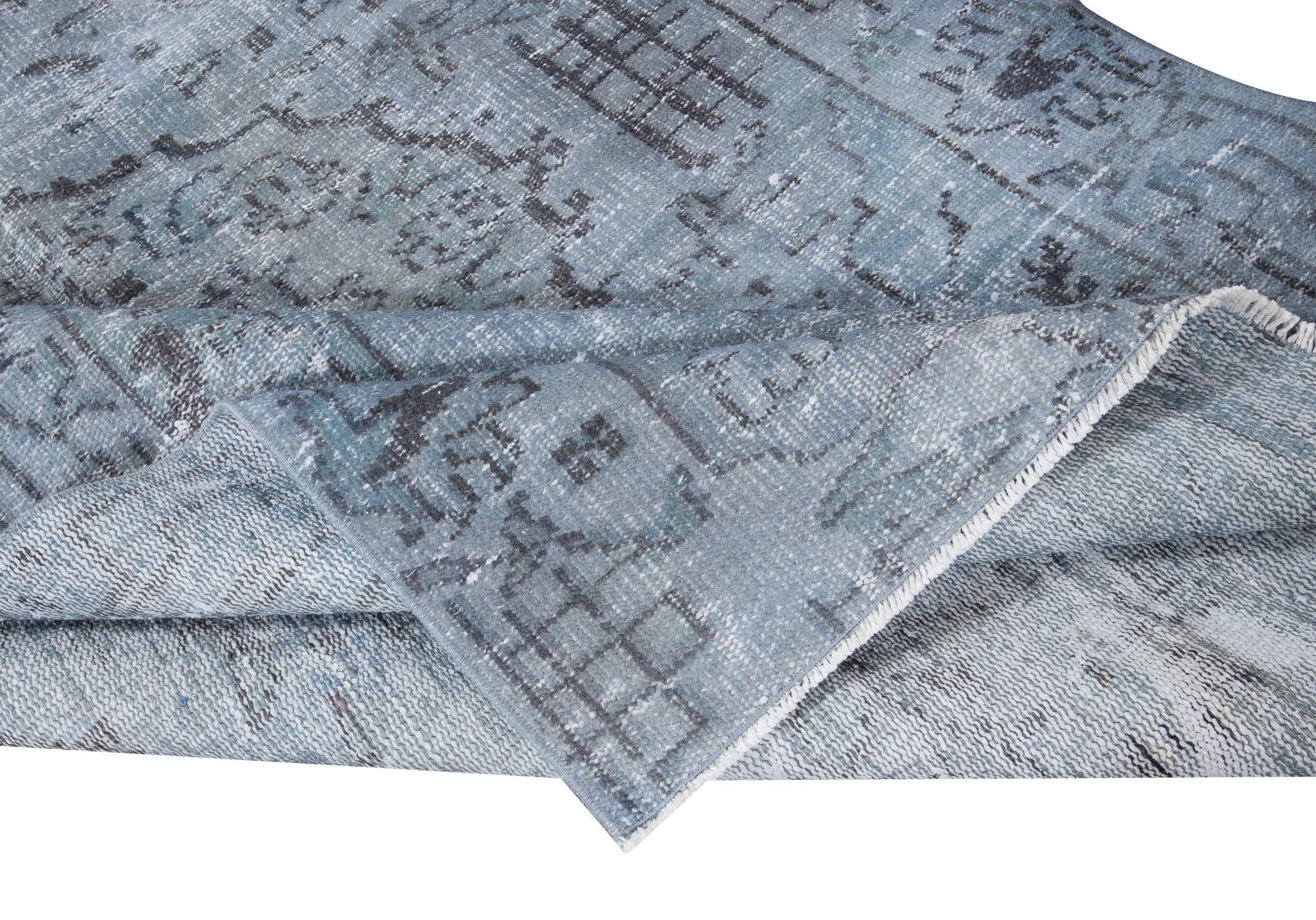 Alfombra turca contemporánea Sparta azul celeste hecha a mano 4,8x7,5 pies Moderno en venta