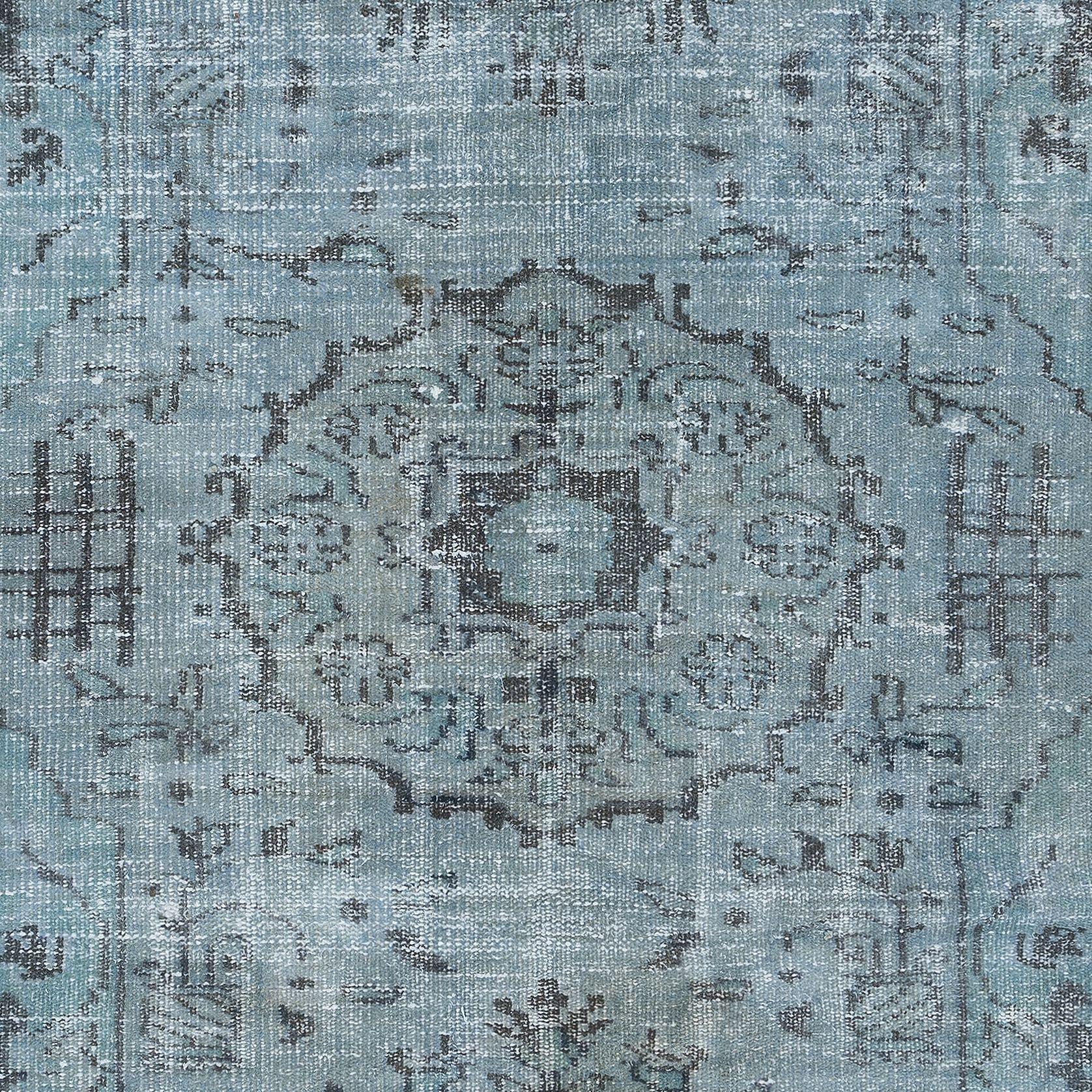 Alfombra turca contemporánea Sparta azul celeste hecha a mano 4,8x7,5 pies Anudado a mano en venta