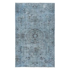 Tappeto turco contemporaneo Sparta Handmade Area Rug 4.8x7.5 Ft in Sky Blue