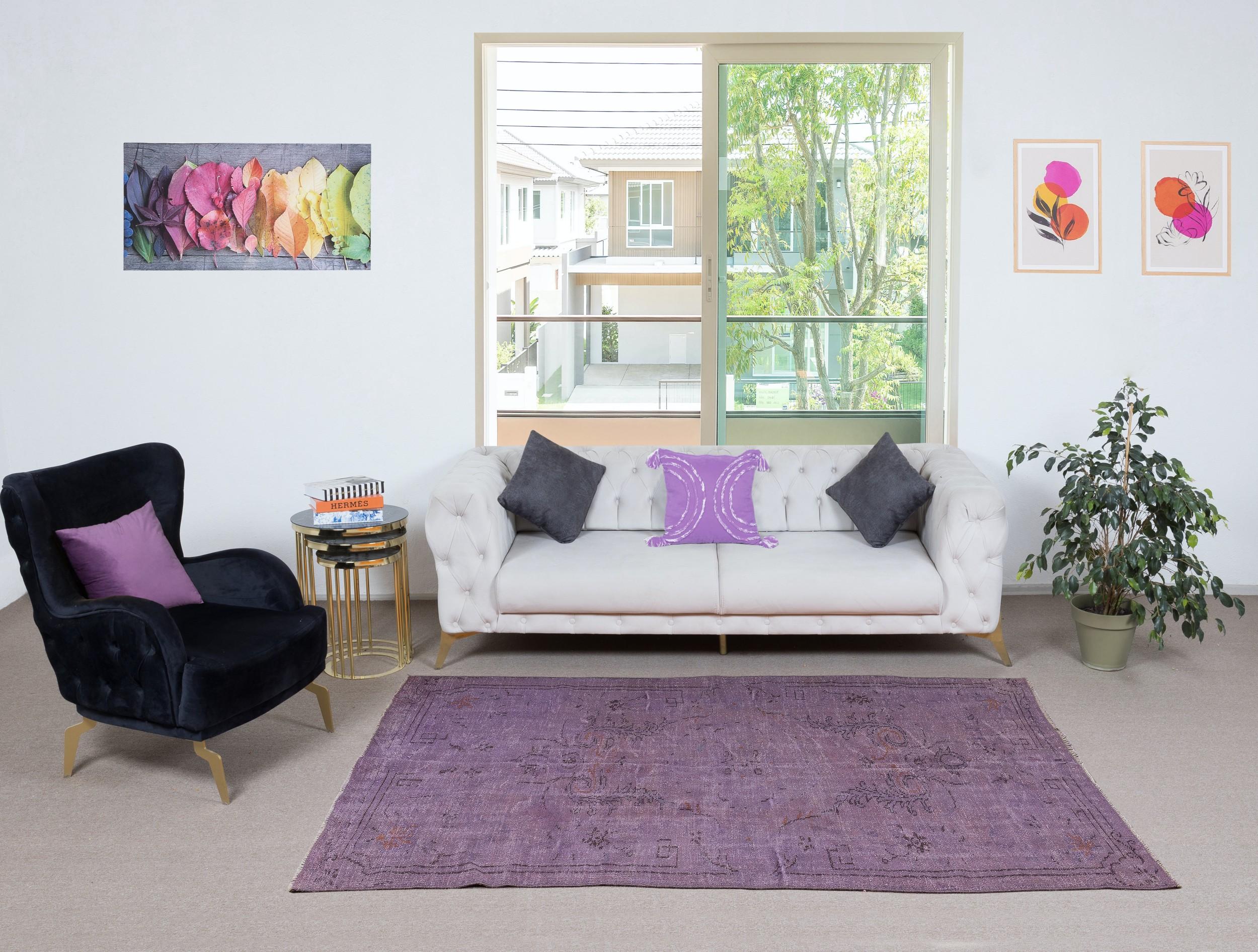 Our over-dyed rugs are all hand-knotted vintage pieces that are recreated in our workshop to cater to a wider range of interior design choices from modern to coastal, from industrial to rustic/cottage. These 50 to 70 year-old rugs were hand-knotted
