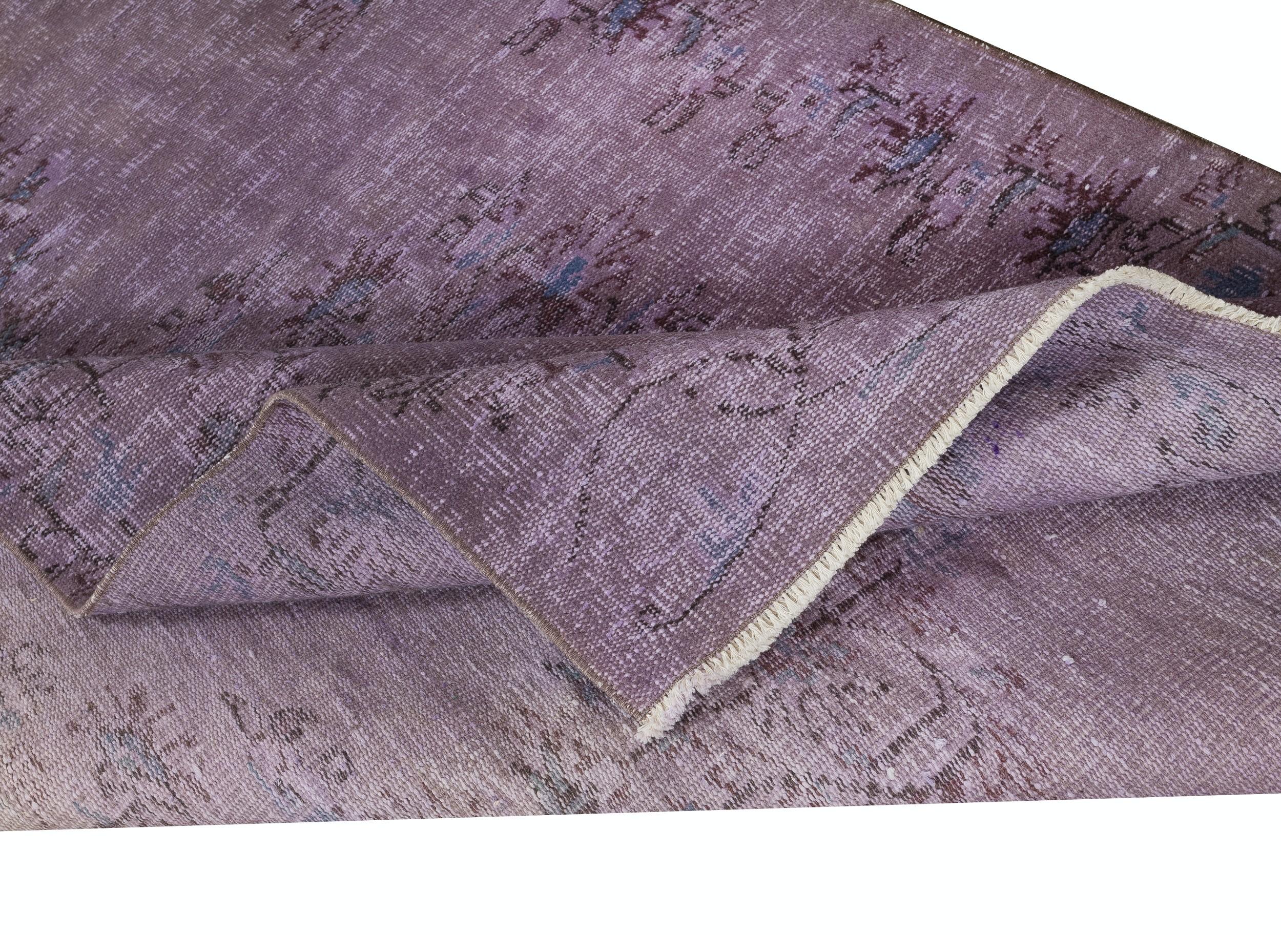 4.8x7.6 Ft Handmade Anti-bakterielle lila Farbe Hand geknüpft türkischen Bereich Teppich (Moderne) im Angebot