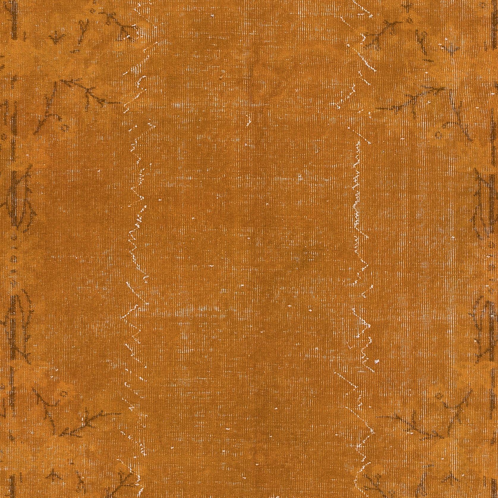 4,8x7,8 Ft Art-Déco-inspirierter handgefertigter Teppich aus orangefarbener Wolle für Modern InteriorS (Art déco) im Angebot