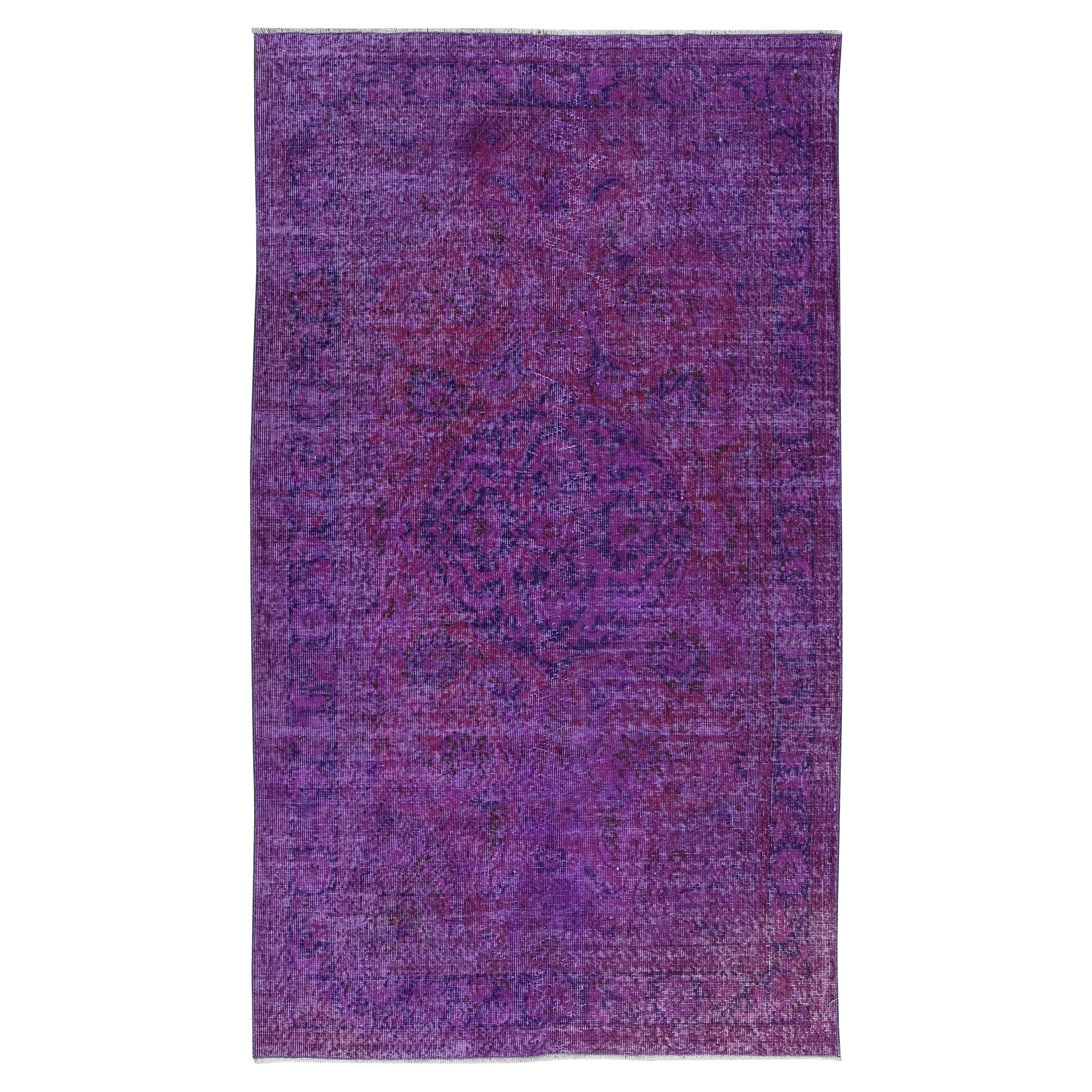 Tappeto da pavimento turco 4.8x8 Ft in Jam Purple e Violet, Tappeto fatto a mano per la cucina in vendita
