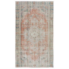 Alfombra de Anatolia Vintage Shabby Chic hecha a mano de 4,8x8,3 pies para decoración de granja