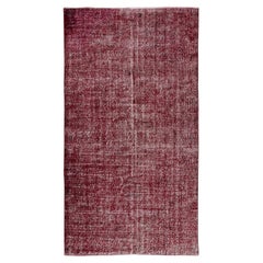 4,8x8.8 Ft 1960er Jahre Handgefertigter türkischer Teppich in Rot, ideal für moderne Inneneinrichtung