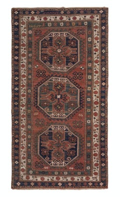 4.8x8.8 Ft Antique Armenian Lambolo - Lori Pambak Kazak Rug, Dated 1905