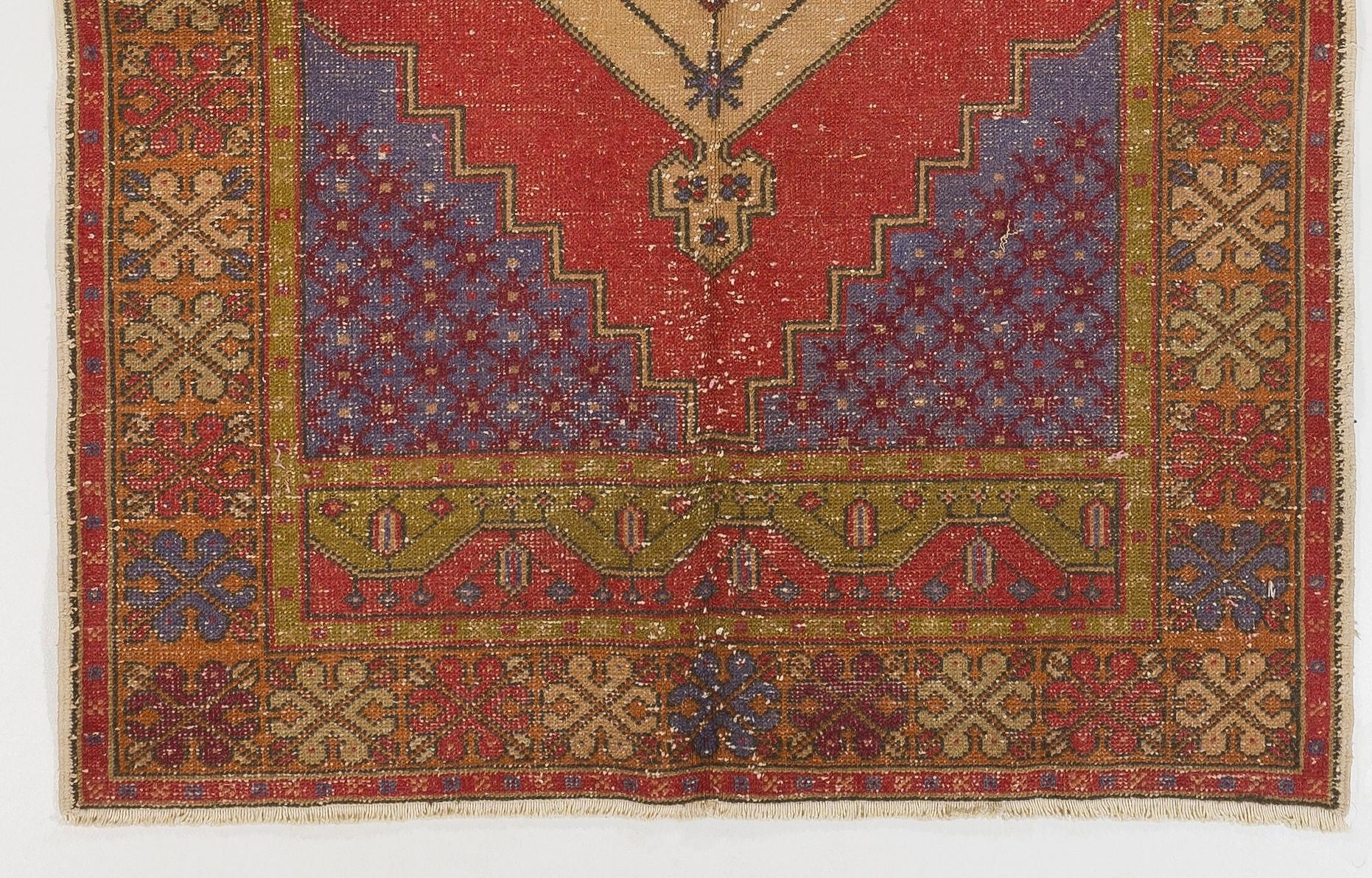 Alfombra de lana turca vintage única en su especie de 4,8 x 9 pies, alfombra tradicional antigua hecha a mano Oushak en venta