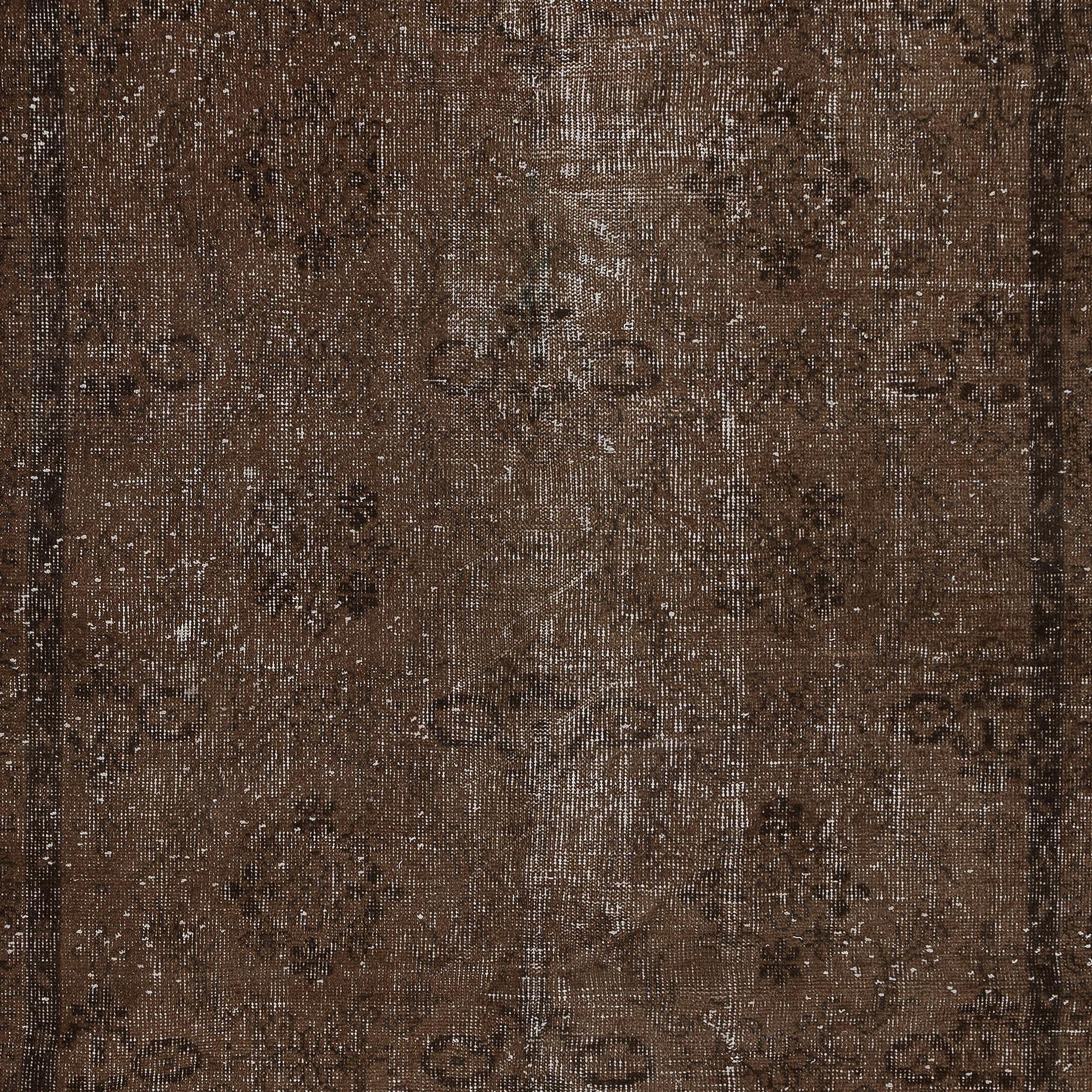 Hand-Knotted 4.8x9.2 Ft Brown Handmade Wool & Cotton Rug, Contemporary Turkish Carpet For Sale