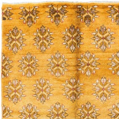 4.8x9.6 Ft Vintage Handmade Turkish Karapinar Wool Rug in Butterscotch Yellow