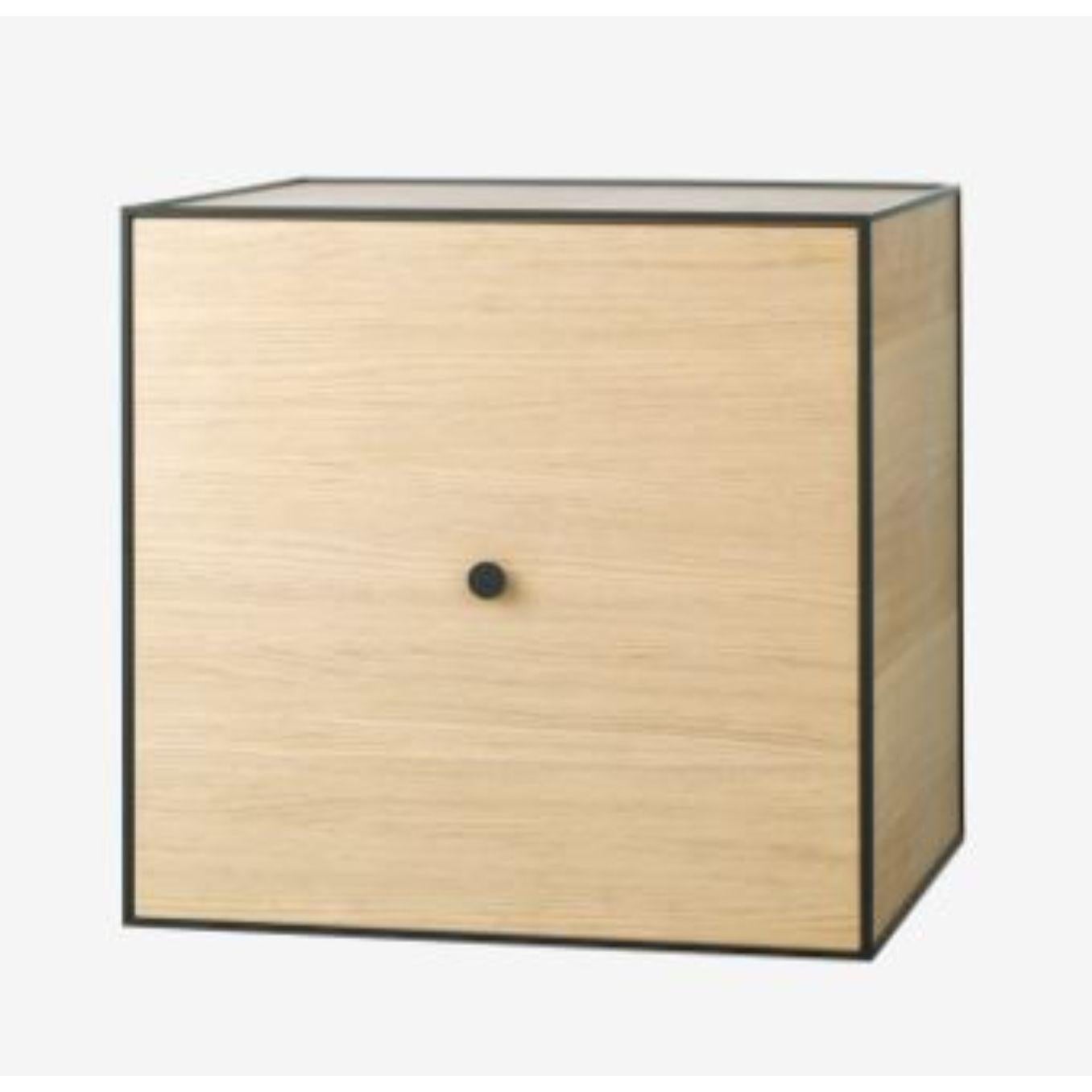 Danish 49 Black Ash Frame Box with Door / Shelf by Lassen For Sale