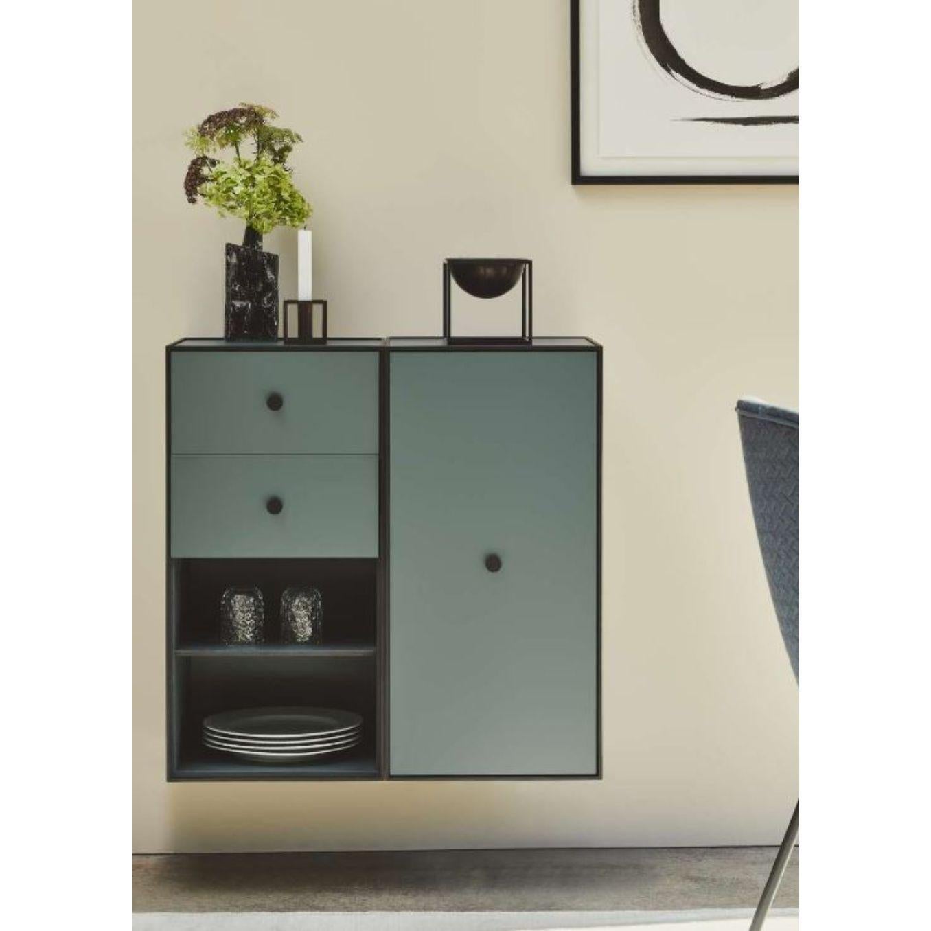 Contemporary 49 Black Ash Frame Sideboard Trio by Lassen For Sale