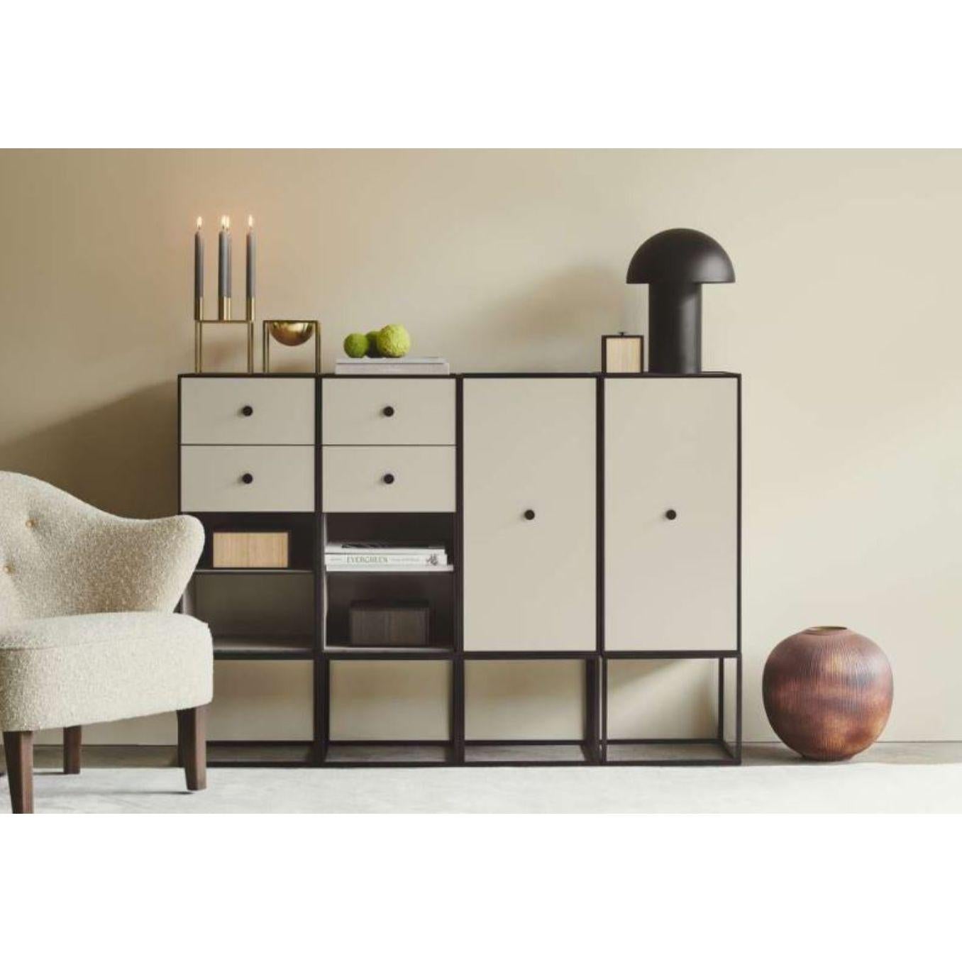 Metal 49 Black Ash Frame Sideboard with 1 Drawer by Lassen For Sale