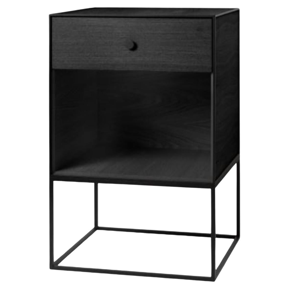 49 Black Ash Frame Sideboard with 1 Drawer by Lassen For Sale