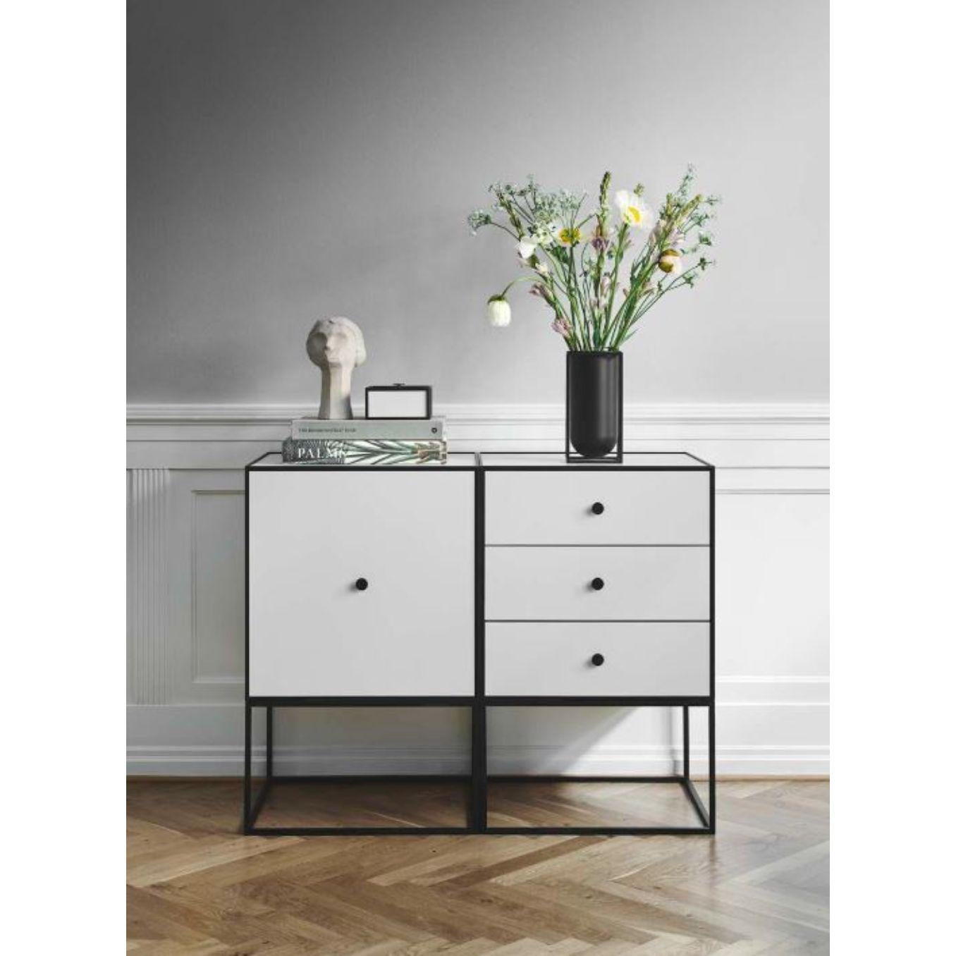 49 Black Ash Frame Sideboard with 3 Drawers by Lassen In New Condition For Sale In Geneve, CH